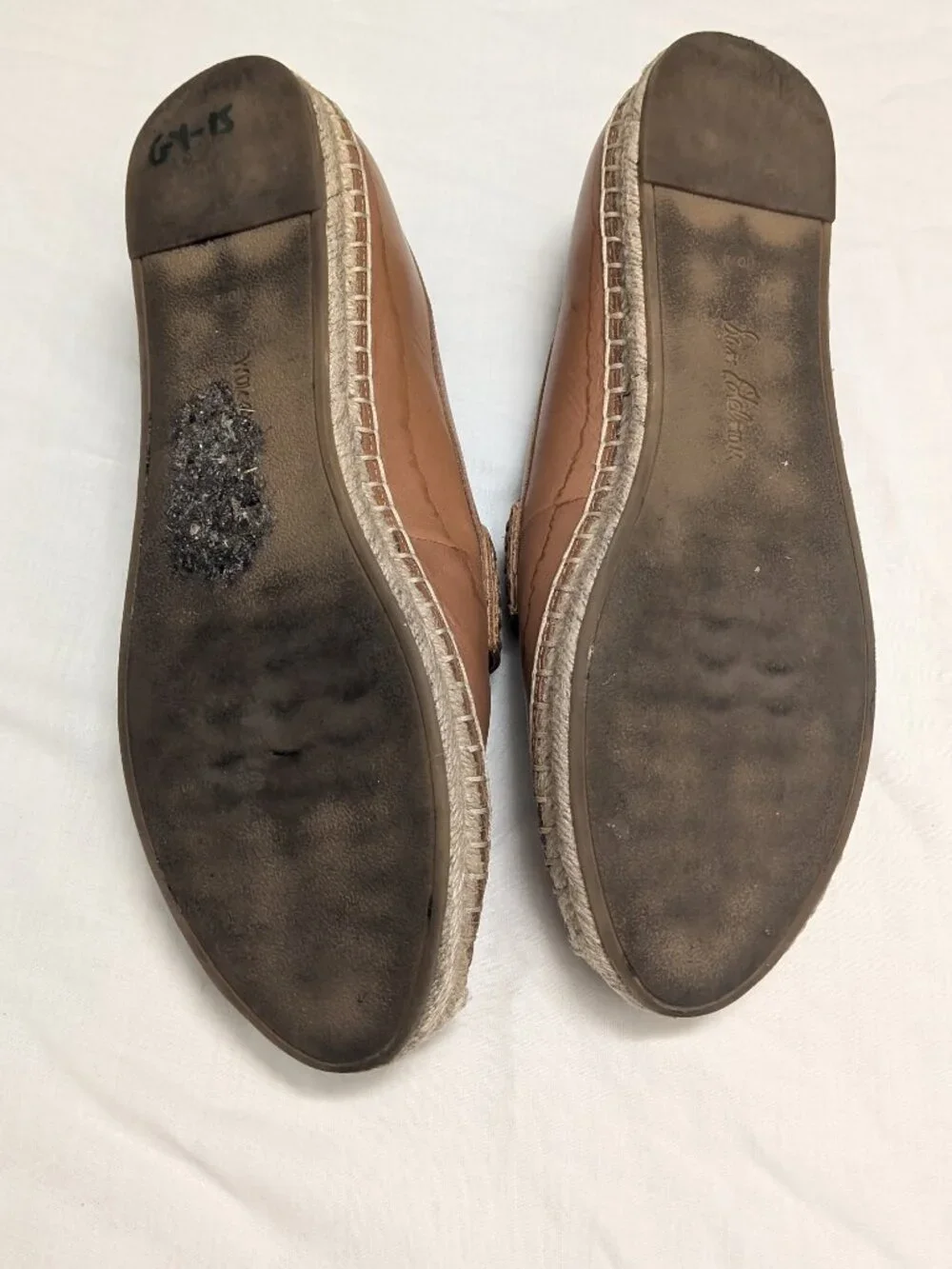 Sam Edelman Men's Tan Leather Espadrille Penny Loafers